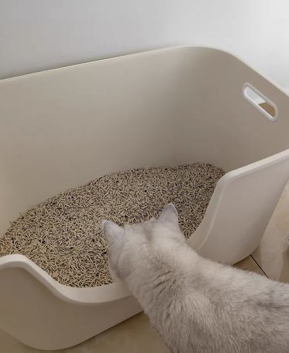 Customer photo review of Michu Mixed Tofu Cat Litter, Heavy Duty Flushable Kitty Litter
