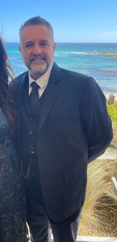 Customer photo review of Worsted Wool Navy Pinstripe 3 Piece Suit