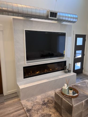 Customer photo review of Dimplex IgniteXL 74" Linear Recessed / Built in Electric Fireplace