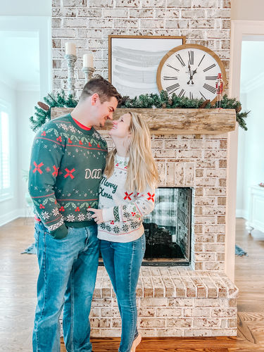 Customer photo review of Mistletoe Jacquard Custom Knit Pullover Sweater