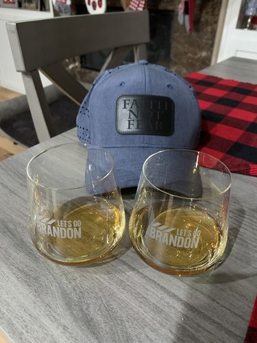 Customer photo review of Faith Not Fear Blackout Leather Patch Hat - Lite Series Perforated Cap