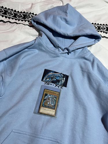Customer photo review of Blue Eyes Embroidered Hoodie