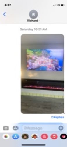Customer photo review of Napoleon Alluravision 74'' Slim Wall Mount / Recessed Linear Electric Fireplace