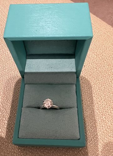 Customer photo review of Classic Solitaire Moissanite Six-Prong Sterling Silver Ring