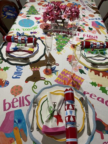 Customer photo review of THE WREATH AND JOY NAPKIN SET