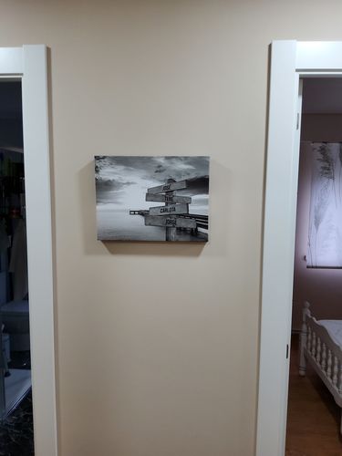 Customer photo review of Lienzo Muelle de Madera con Nombres Personalizados