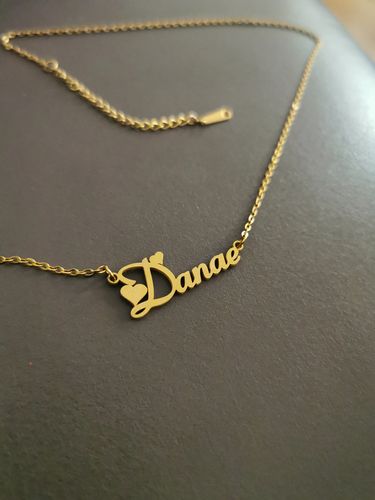 Customer photo review of Customised Name Pendant Chain - (Font 12)