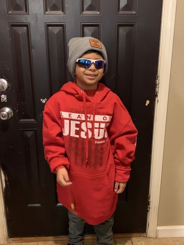 Customer photo review of Lean On Jesus Hoodie