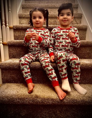 Customer photo review of We Truckin Love Christmas Toddler Pajama Set