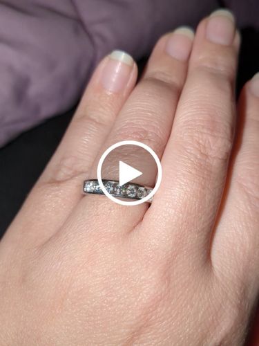 Customer video review of Channel Set Moissanite Half Eternity Wedding Band Ring In Sterling Silver