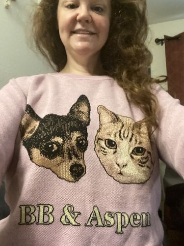 Customer photo review of Portrait Only Pet Custom Sweater