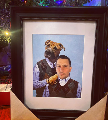 Customer photo review of 'Step Doggo & Human' Personalized Poster