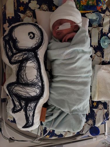 Customer photo review of Birth Pillow Scribble One