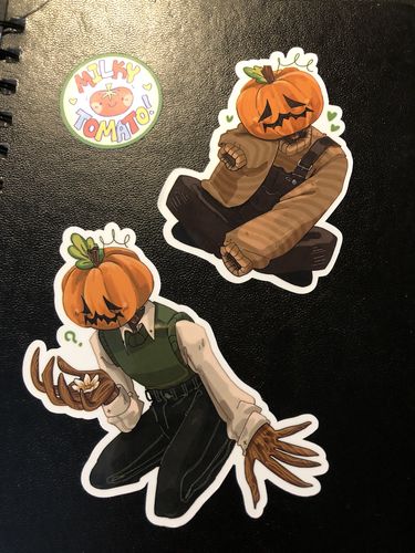 Customer photo review of Autumn Pumpkin Head Stickers