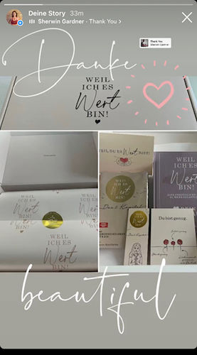 Customer photo review of Erlebnis-BOX von "Weil ich es wert bin! Das 2. Kapitel - 267 Herzensgedanken für sie“