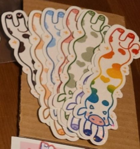 Customer photo review of Sparkly Cow Bookmarks