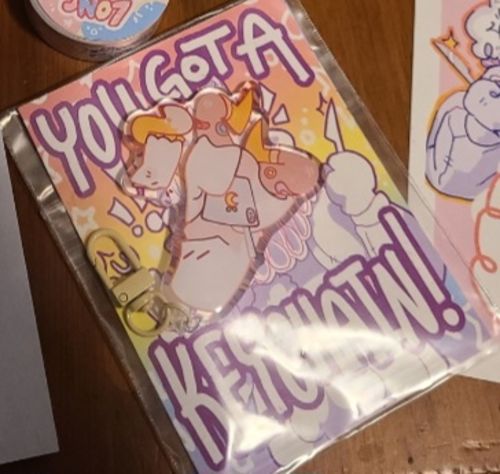 Customer photo review of Kitty Ghost Keychain