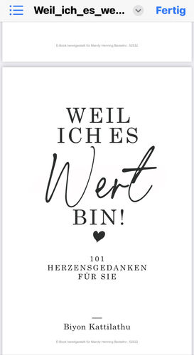 Customer photo review of "Weil ich es WERT bin!" E-Book