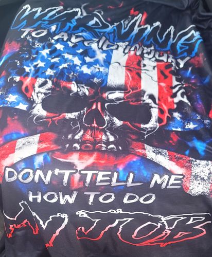 Customer photo review of WARNING TO AVOID INJURY SKULL ALL OVER PRINT - TLTR1810223