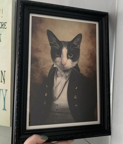 Customer photo review of The Baron - Custom Vintage Pet Portrait