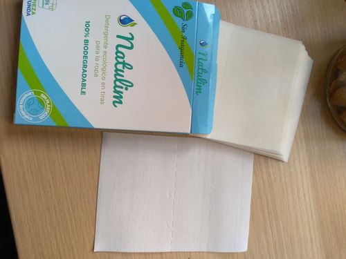 Customer photo review of Eco-Tiras de Detergente 40 lavados Natulim