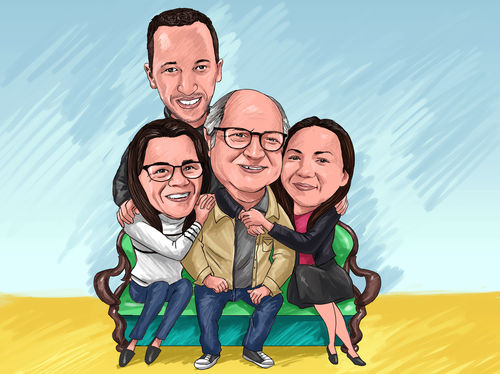 Customer photo review of Caricature dessinée à la main: portrait personnalisé