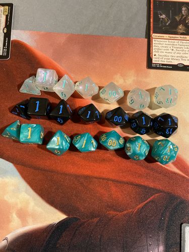 Customer photo review of Nebula Mystery Acrylic Dnd Dice + FREE Bonus Gift