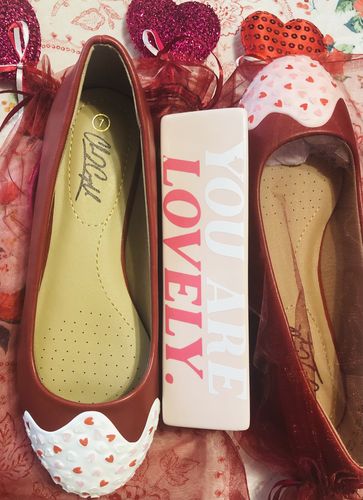 Customer photo review of Heart Sprinkle Flats- Red