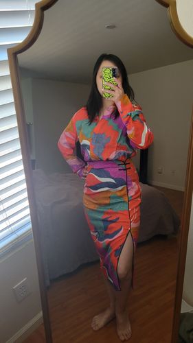 Customer photo review of Color Block Button Up Shirt