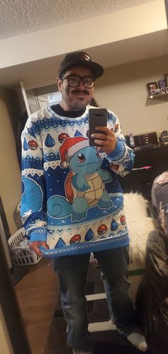 Customer photo review of Christmas Squirtle Unisex Wool Sweater