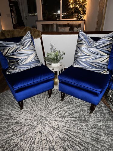 Customer photo review of Blue Tropical Leaves