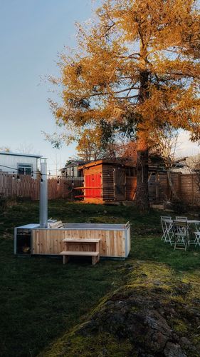 Customer photo review of Wood Burning Hot Tub