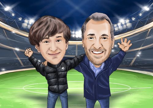 Customer photo review of Caricature dessinée à la main: portrait personnalisé