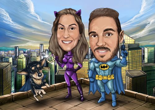 Customer photo review of Caricature: Portrait personnalisé super héros