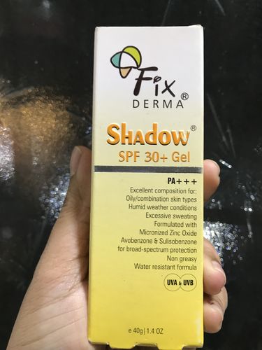 Customer photo review of Shadow Sunscreen SPF 50+ Gel