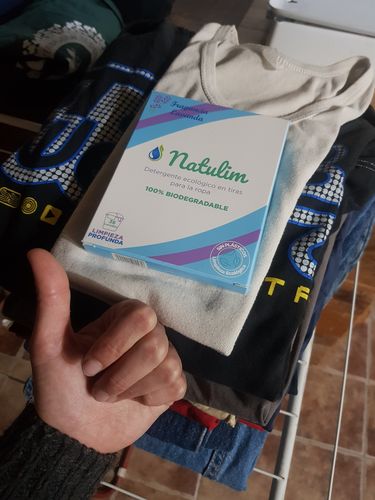 Customer photo review of Eco-Tiras de Detergente 40 lavados Natulim