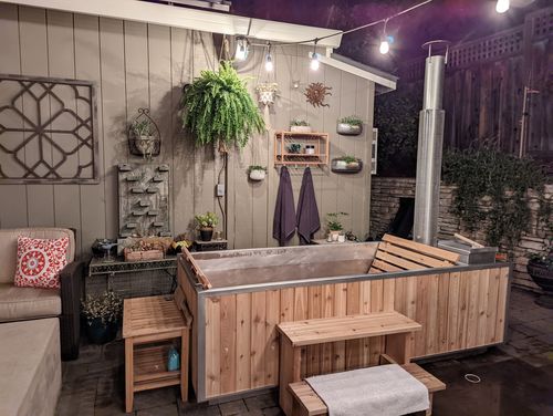 Customer photo review of Wood Burning Hot Tub