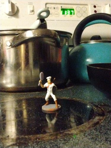 Customer photo review of Half Orc Chef Fighter Tabletop Miniature