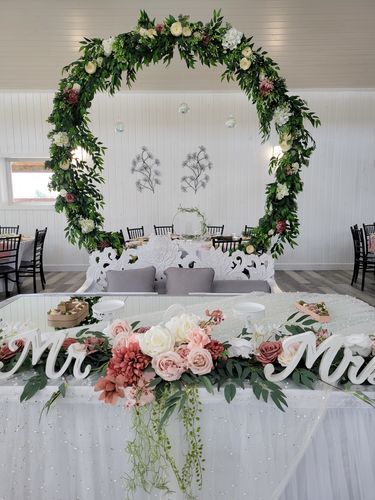 Customer photo review of Party & Hoop Balloon Circle Loop Flower Arch Photo Booth Backdrop Stand