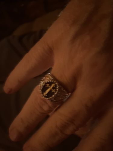 Kathleen C. review of Men's Sterling Silver Black Hills Gold Latin Cross Ring image 1 out of 1