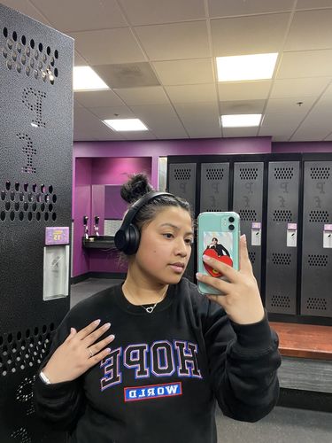 Customer photo review of Hope World Crewneck Sweater