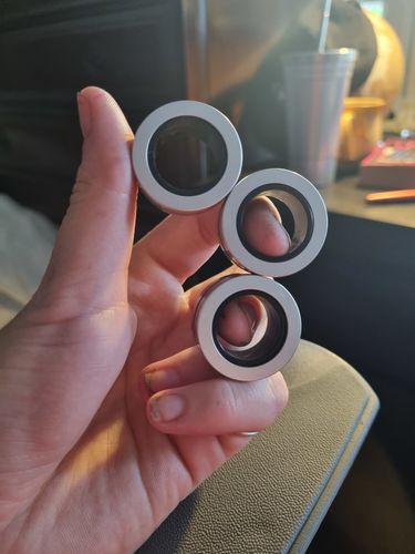 Customer photo review of Premium Magnetic Fidget Rings in Window Tin