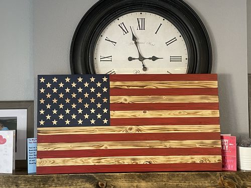 Customer photo review of 50 Star American Flag Metal Stencil (14 gauge steel)