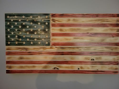 Customer photo review of 50 Star American Flag Metal Stencil (14 gauge steel)