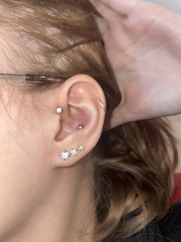 Customer photo review of 3-Pair Opal Earring Value Pack