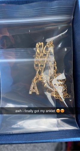 Customer photo review of Initial Figaro Anklet
