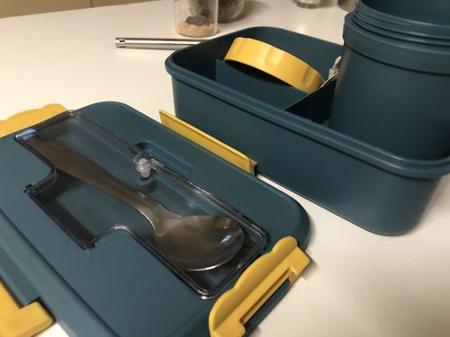 Customer photo review of Premium Lunch Box With Travel Cup & Insulated Bag | Eco-friendly