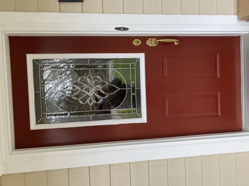 Customer photo review of Saxon Glass and Frame Kit (Half Lite 22" x 36" Glass Size)