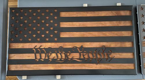 Customer photo review of Metal DIY American Flag - We the People