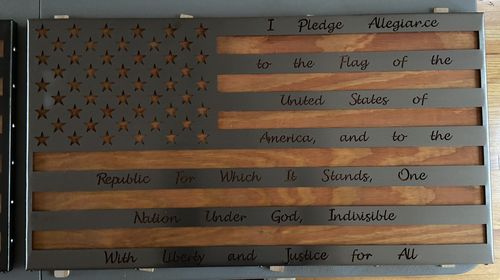 Customer photo review of Pledge of Allegiance Metal DIY American Flag